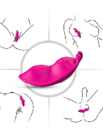 Remote Control 9-Speed Rose Red Color Silicone Vibrator for Panties with Magnetic Clip